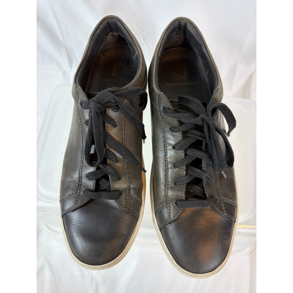 BRUNO MAGLI Mens Leather Sneakers Olive Green White Non-Slip DIEGO Calf  Size 11